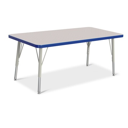 Jonti-Craft Berries Rectangle Activity Table, 24 in. x 48 in., E-height, Freckled Gray/Blue/Gray 6403JCE003